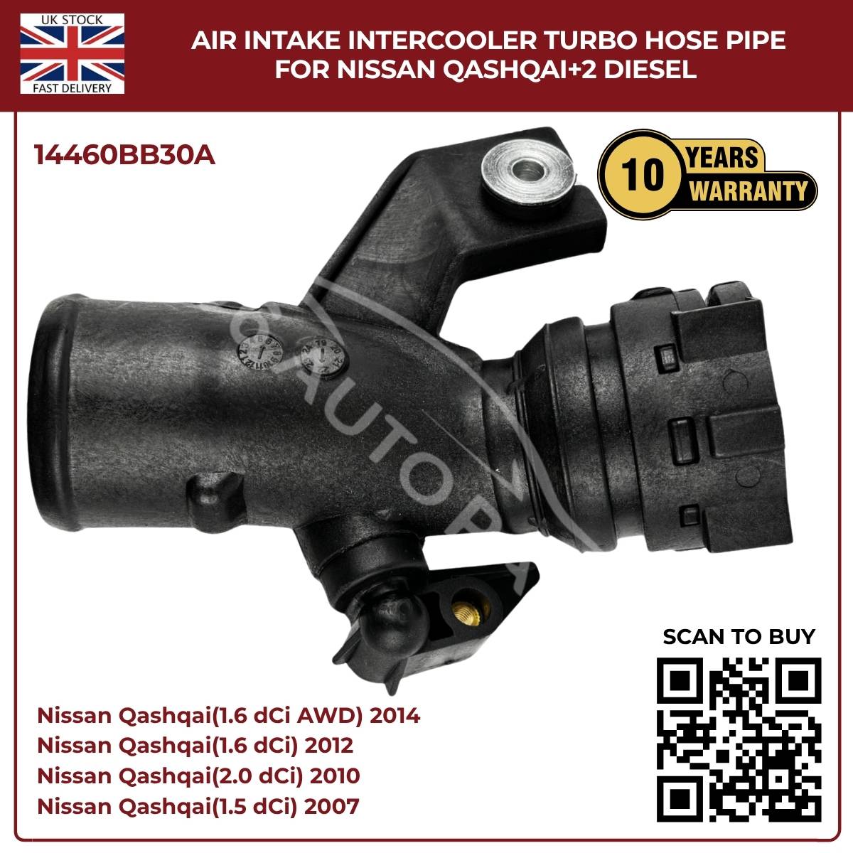 Air Intake Intercooler Turbo Hose Pipe For Nissan Qashqai+2 Diesel