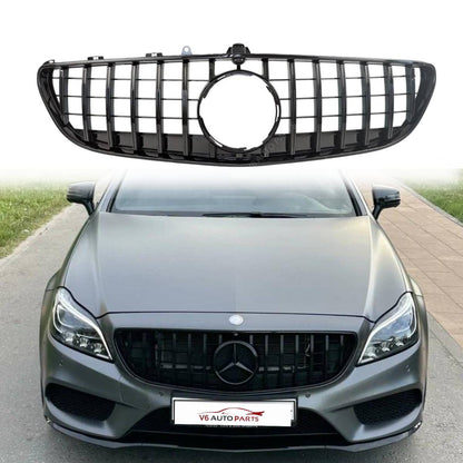 For Mercedes-Benz CLS-Class X218 W218 Front Radiator GT Panamericana Grille – Black (2014–2018, Fits CLS260 & CLS63 AMG Look)