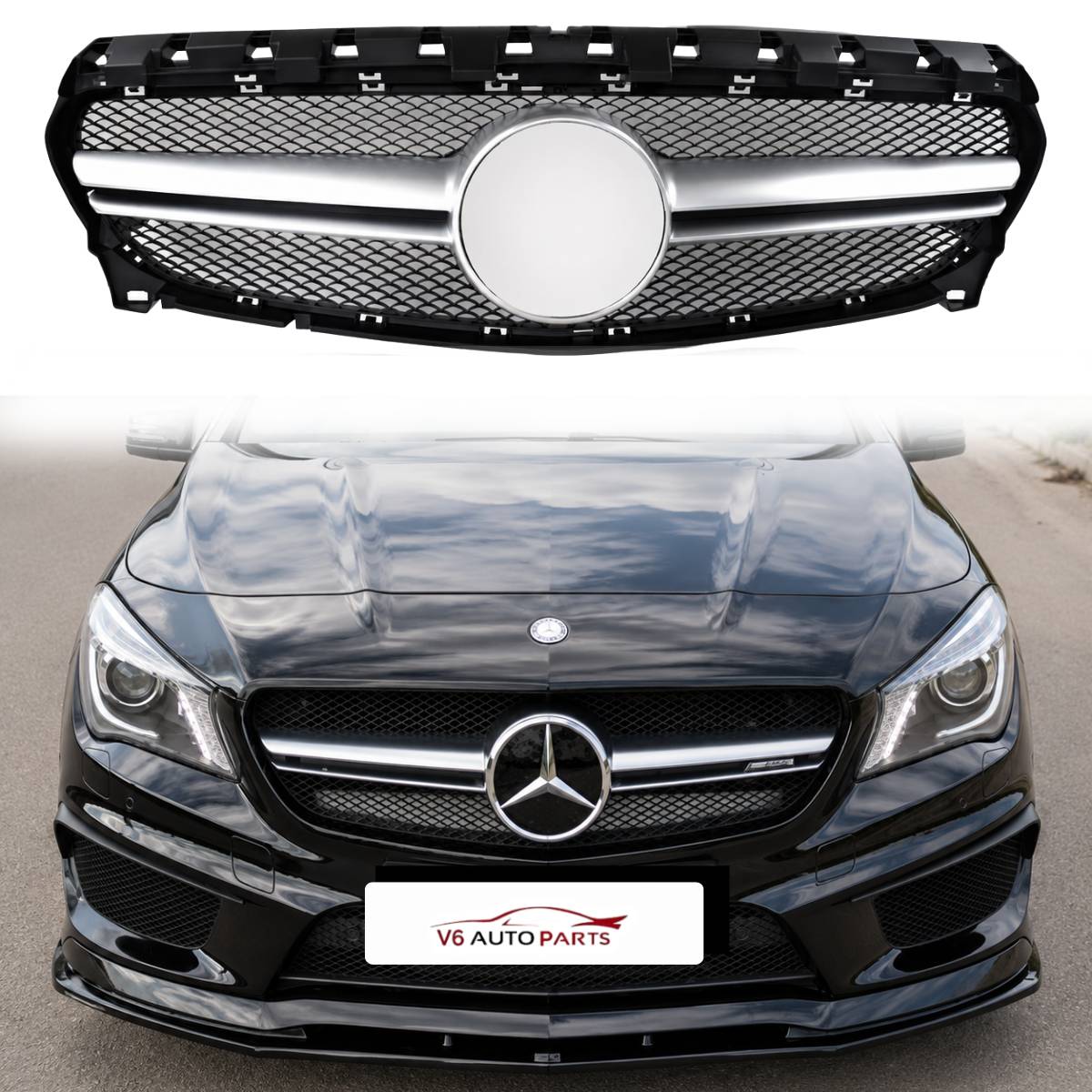 For Mercedes-Benz CLA-Class W117 Front Radiator Grille – CLA220 / CLA250 (2017–2019 Facelift Upgrade)