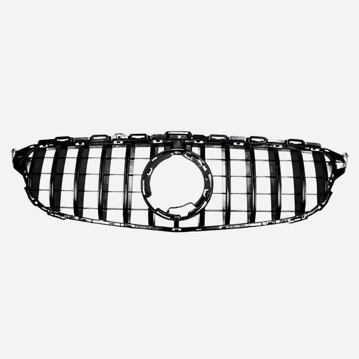 GT‑Style Gloss Black Front Radiator Grille for Mercedes‑Benz C‑Class W205 (2018‑2020 | C200, C43 AMG)