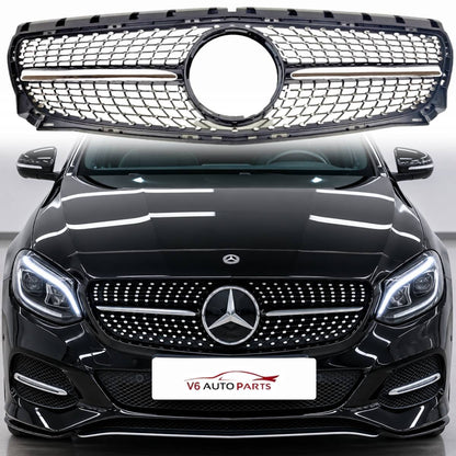 For Mercedes‑Benz B‑Class W246 B250 Front Radiator Diamond AMG‑Style Black Grille (2011–2014)