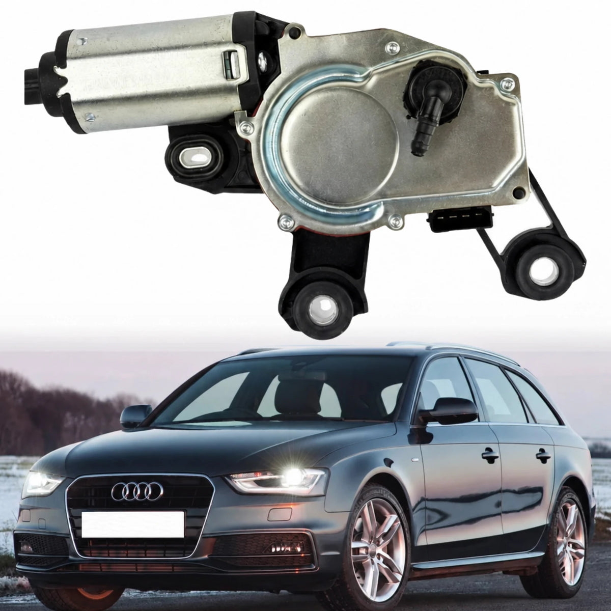 image of Audi A4 rear window wiper motor assembly 2004-2015 OE reference 4F9955711B