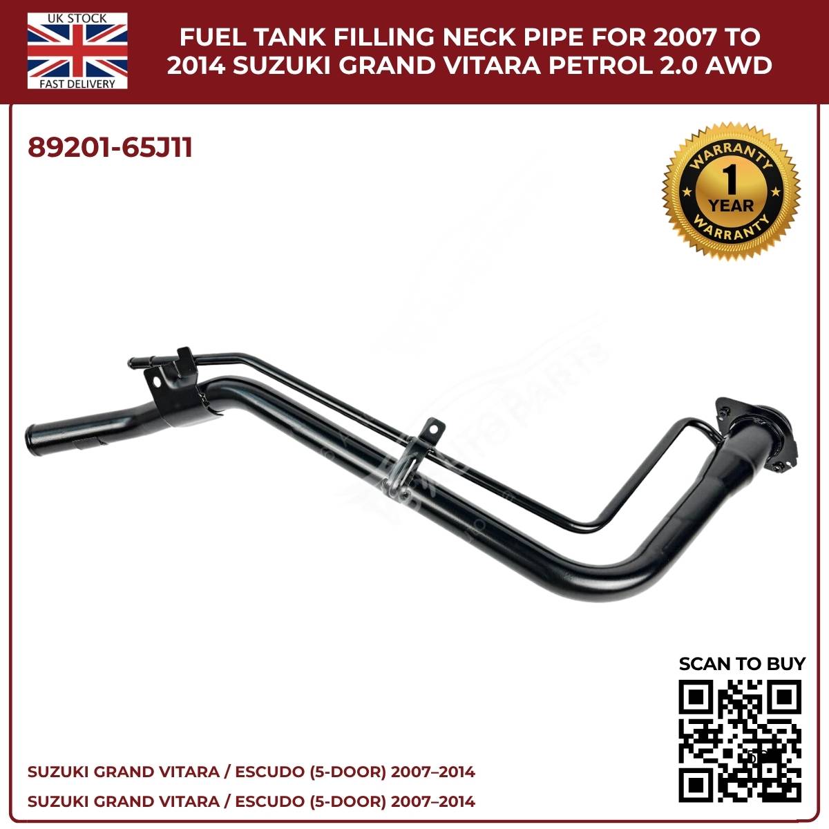 Image of 89201-65J11 fuel tank filler neck for Suzuki Grand Vitara 2007–2014