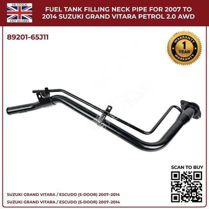 Image of 89201-65J11 fuel tank filler neck for Suzuki Grand Vitara 2007–2014