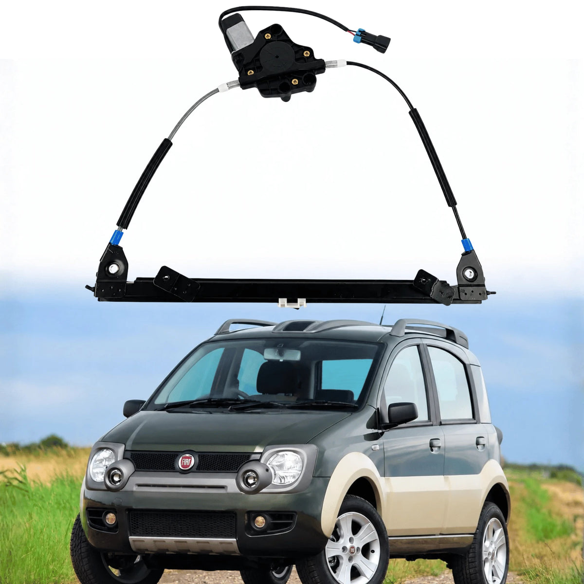 Image of Fiat Panda 2003–2021 Front Left Window Regulator and Motor