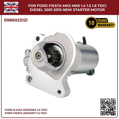 For Ford Fiesta MK5/MK6 1.4 1.5 1.6 TDCi Diesel Starter Motor (2001–2015)