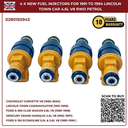 BMW Fuel Injectors Set (4pcs) – Fits 325i/325is/525i 2.5L & 750iL/850 V12 – Bosch 0280150943