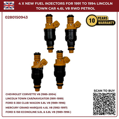 BMW Fuel Injectors Set (4pcs) – Fits 325i/325is/525i 2.5L & 750iL/850 V12 – Bosch 0280150943