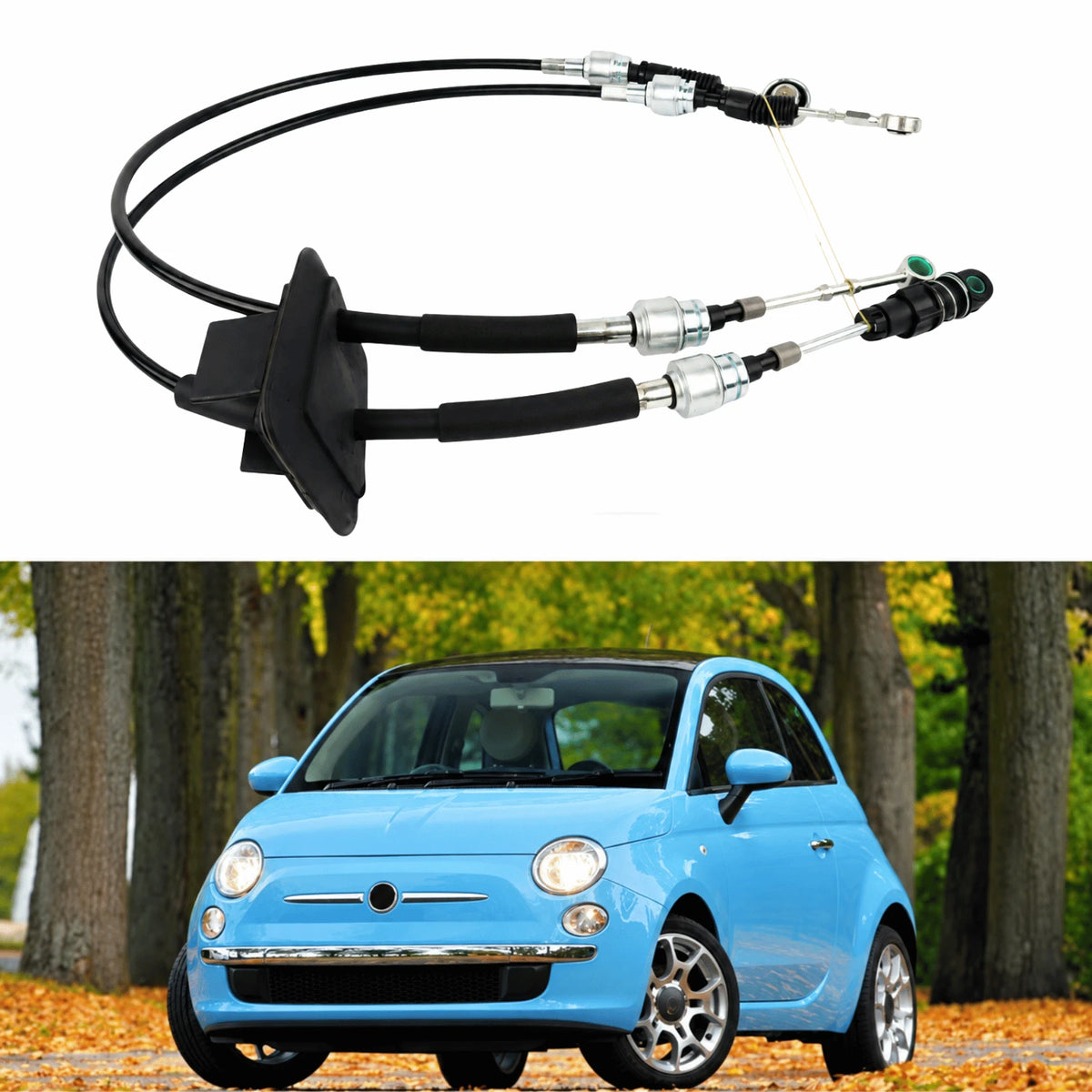 Image of new gear shift selector cables for Fiat 500 and 500C 2007–2020 product number 55223138