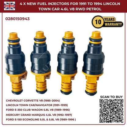 BMW Fuel Injectors Set (4pcs) – Fits 325i/325is/525i 2.5L & 750iL/850 V12 – Bosch 0280150943