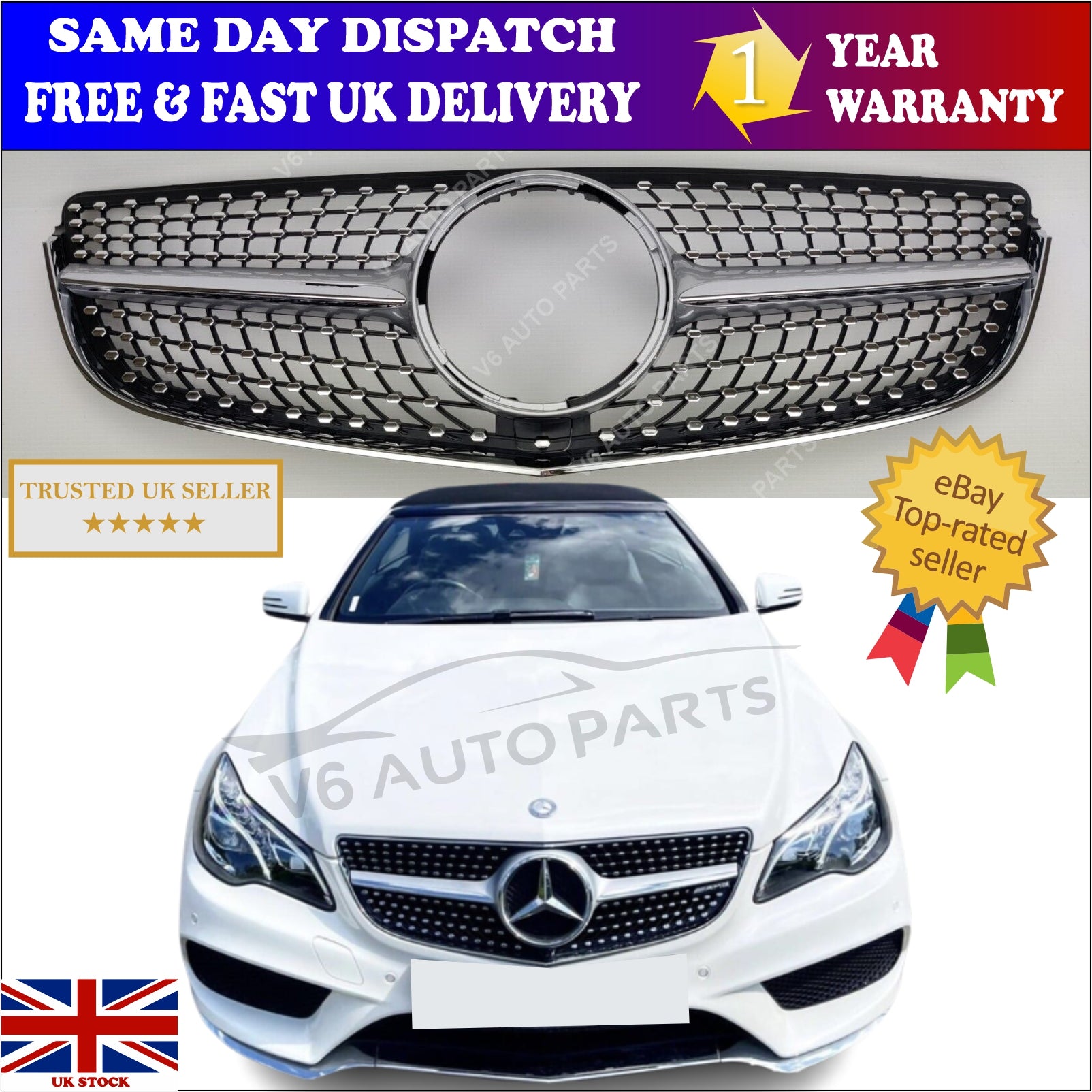 For Mercedes E-Class W207 E200 E500 Grill Front Radiator AMG Line Grille 2013-16
