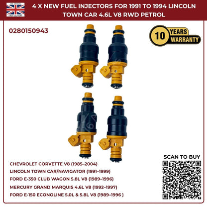 BMW Fuel Injectors Set (4pcs) – Fits 325i/325is/525i 2.5L & 750iL/850 V12 – Bosch 0280150943