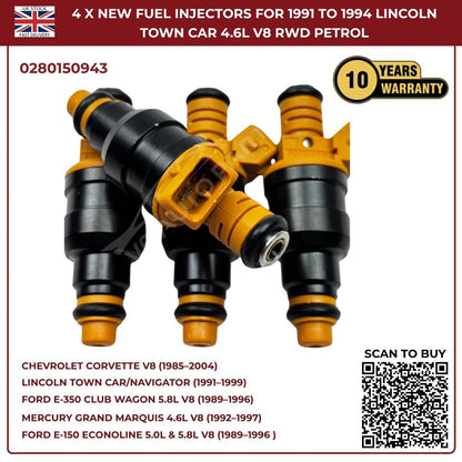 BMW Fuel Injectors Set (4pcs) – Fits 325i/325is/525i 2.5L & 750iL/850 V12 – Bosch 0280150943