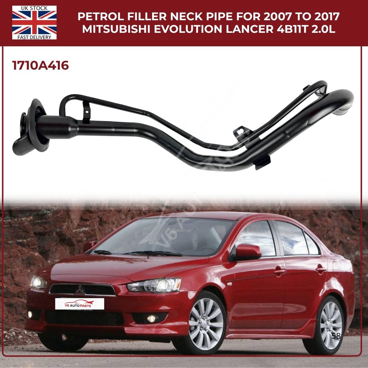 Fuel Filler Neck Pipe 1710A416 – Fits Mitsubishi ASX 2010–2017 (1.6, 1.8, 2.0 Petrol)