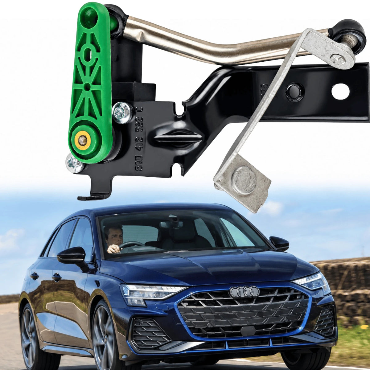 Image of Front Right Suspension Level Sensor for Volkswagen Tiguan Seat Leon Skoda Octavia 5Q0412522C