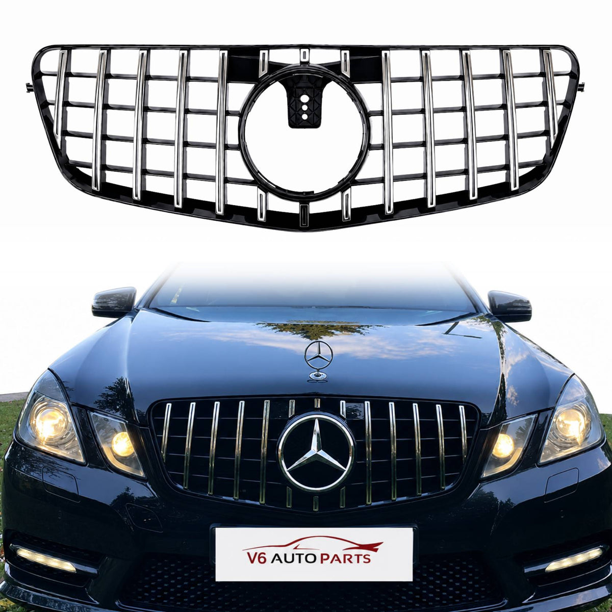 Mercedes E‑Class W212 Saloon Front Bumper Grille Chrome Slats (E200 E220 E250) 2009‑2013