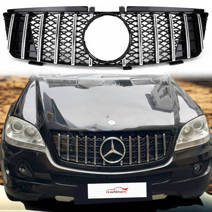 For Mercedes W164 ML-Class Front Bumper Chrome Sport Grille (2005–2008, ML550)