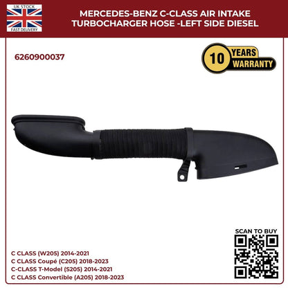 For Mercedes‑Benz C‑Class Diesel Air Intake Turbo Hose (Left Side) — A6260900037