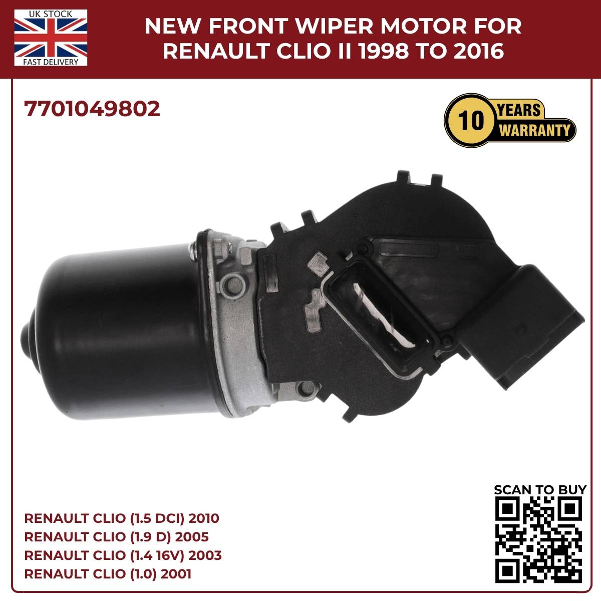 Front Windscreen Wiper For Renault Mégane II  Motor (2003–2009) – OEM Ref 7701054828