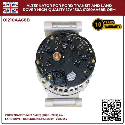 Ford Transit MK7 Alternator 2.4 TDCi Diesel 2006‑2014 – OEM Replacement (1372737 / 1581844 / 1730987)