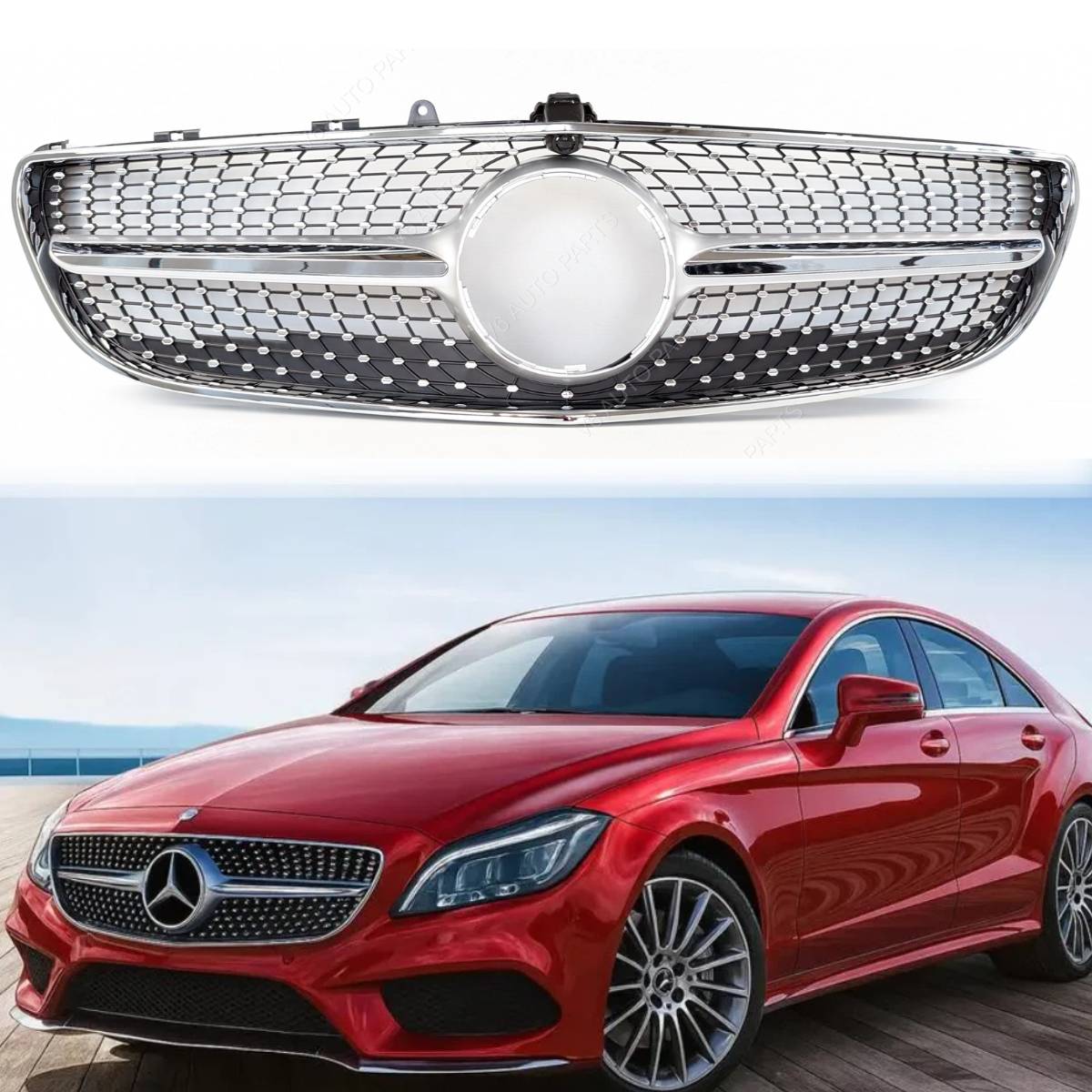 For Mercedes CLS-Class C218 Coupe Front Bumper Grille – Fits CLS320, CLS350d, CLS53 (2014–2018 Facelift)