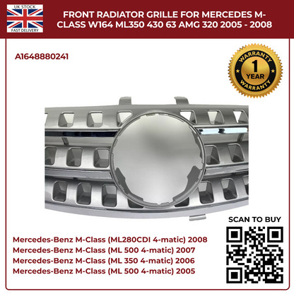 Front Radiator 7-Hole Chrome Grille – Mercedes-Benz M-Class W164 (2005–2008)