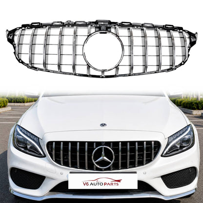 Mercedes‑Benz C‑Class C205 Coupe GT‑R Panamericana Front Radiator Grille (2015‑2018, With Camera Hole)