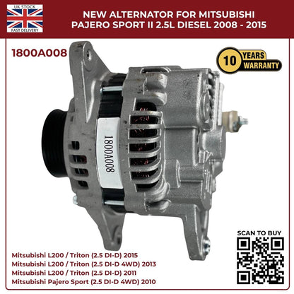 1800A008 Alternator – Mitsubishi L200 2008–2015 / Pajero Sport II 2.5L Diesel