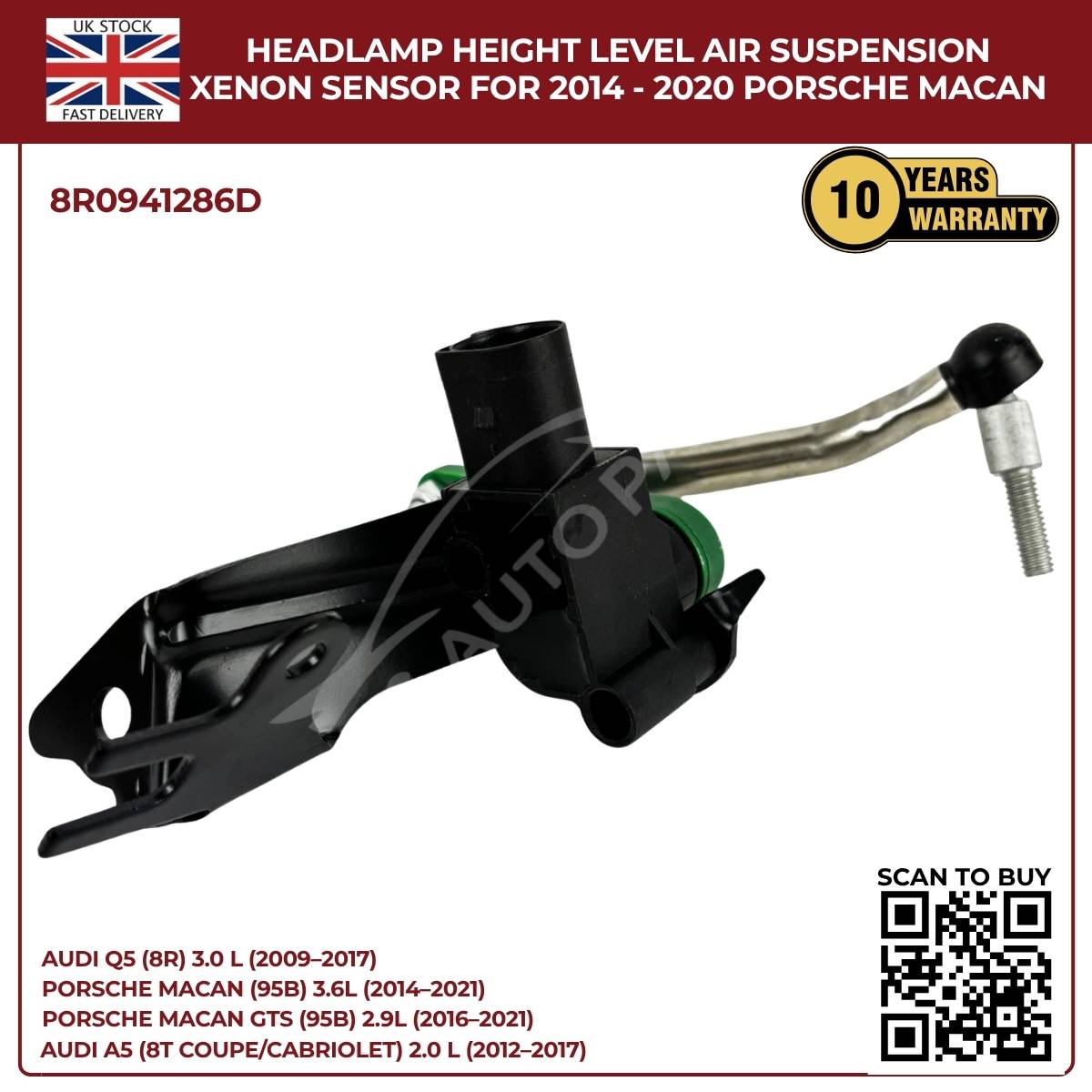 Front Right Suspension Height Level Sensor for Audi Q5 8R 8RB (2008–2017) SUV – OEM Replacement