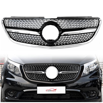 For Mercedes Vito Taxi W447 111 CDI Black Diamond Front Grille (2014–2023)