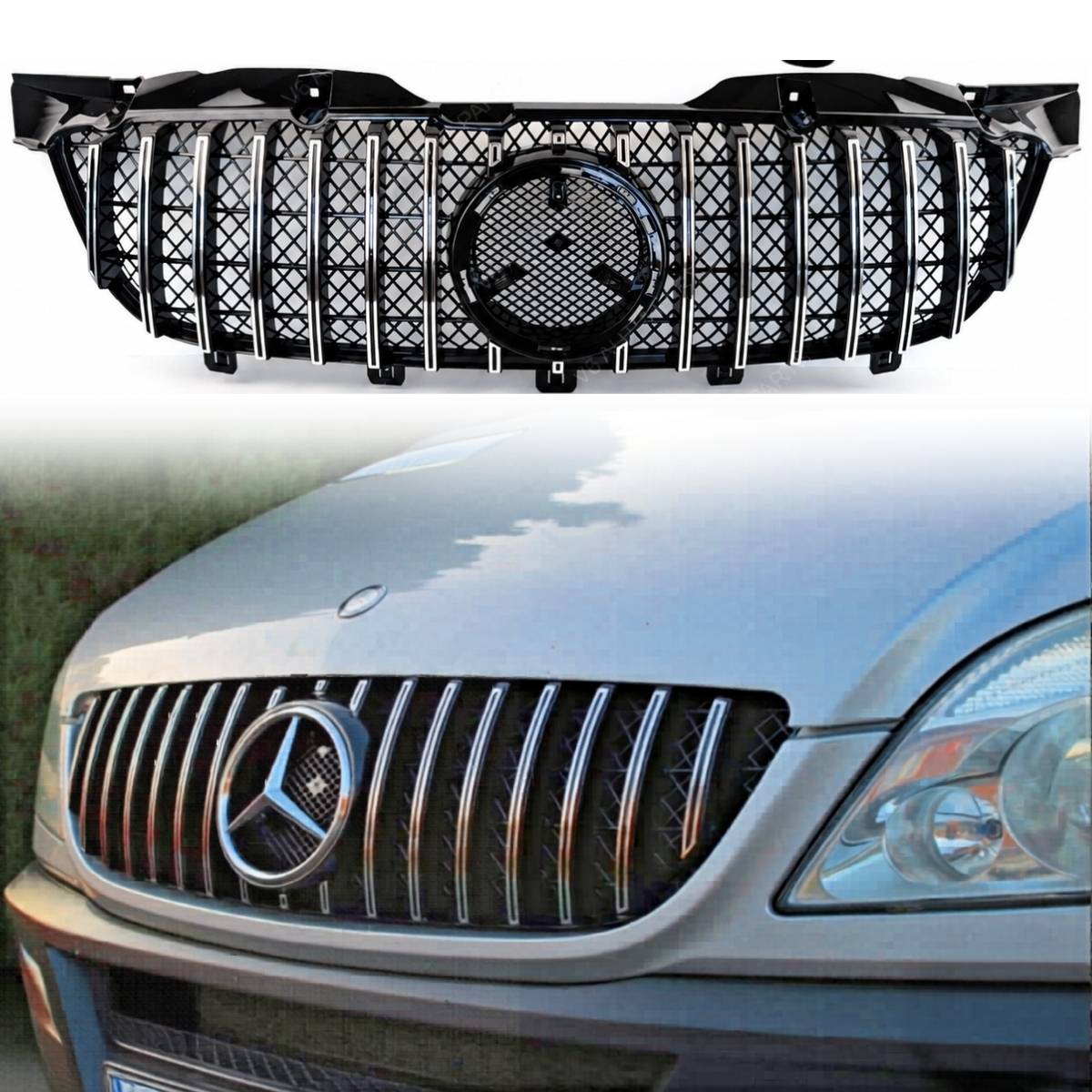 Front Radiator Grille Silver Chrome – Mercedes Sprinter W906 MK2 Pre‑Facelift 2009‑2013