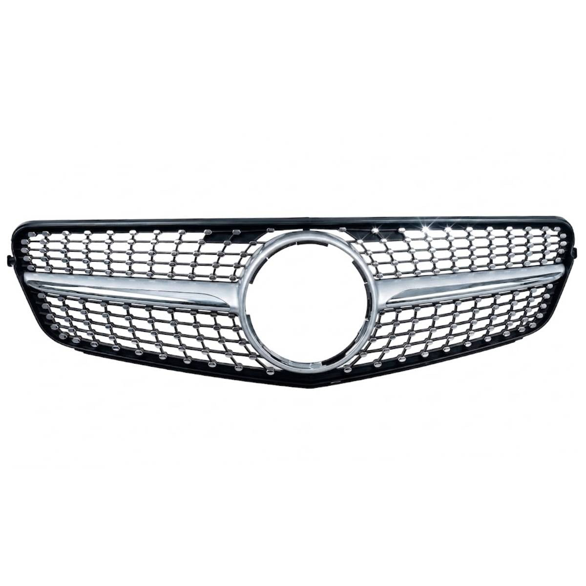 Front Bumper Diamond Chrome Grille for Mercedes‑Benz C‑Class W204 Saloon (2007–2014) | Fits C180, C220