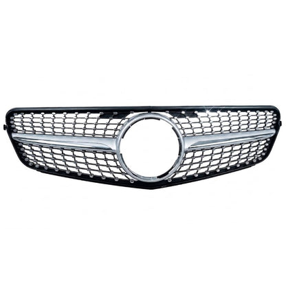 Front Bumper Diamond Chrome Grille for Mercedes‑Benz C‑Class W204 Saloon (2007–2014) | Fits C180, C220