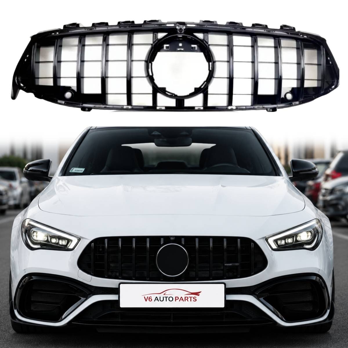 VORDERER KÜHLER GLÄNZEND SCHWARZ GT GRILL FÜR BENZ 2019 X118 W118 CLA-KLASSE CLA200 SHOOTING BRAKE FACELIFT