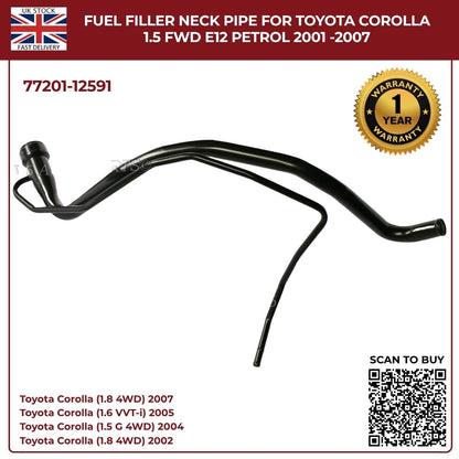 NEUER COROLLA FIELDER AXIO KRAFTSTOFFTANK-FÜLLHALS METALLROHR 77201-12700 