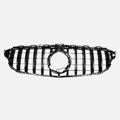 GT‑Style Gloss Black Front Radiator Grille for Mercedes‑Benz C‑Class W205 (2018‑2020 | C200, C43 AMG)
