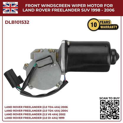 Front Windscreen Wiper Motor for Land Rover Freelander 1 (1998–2006, RHD, 12V, 6‑Pin) – OEM DLB101532