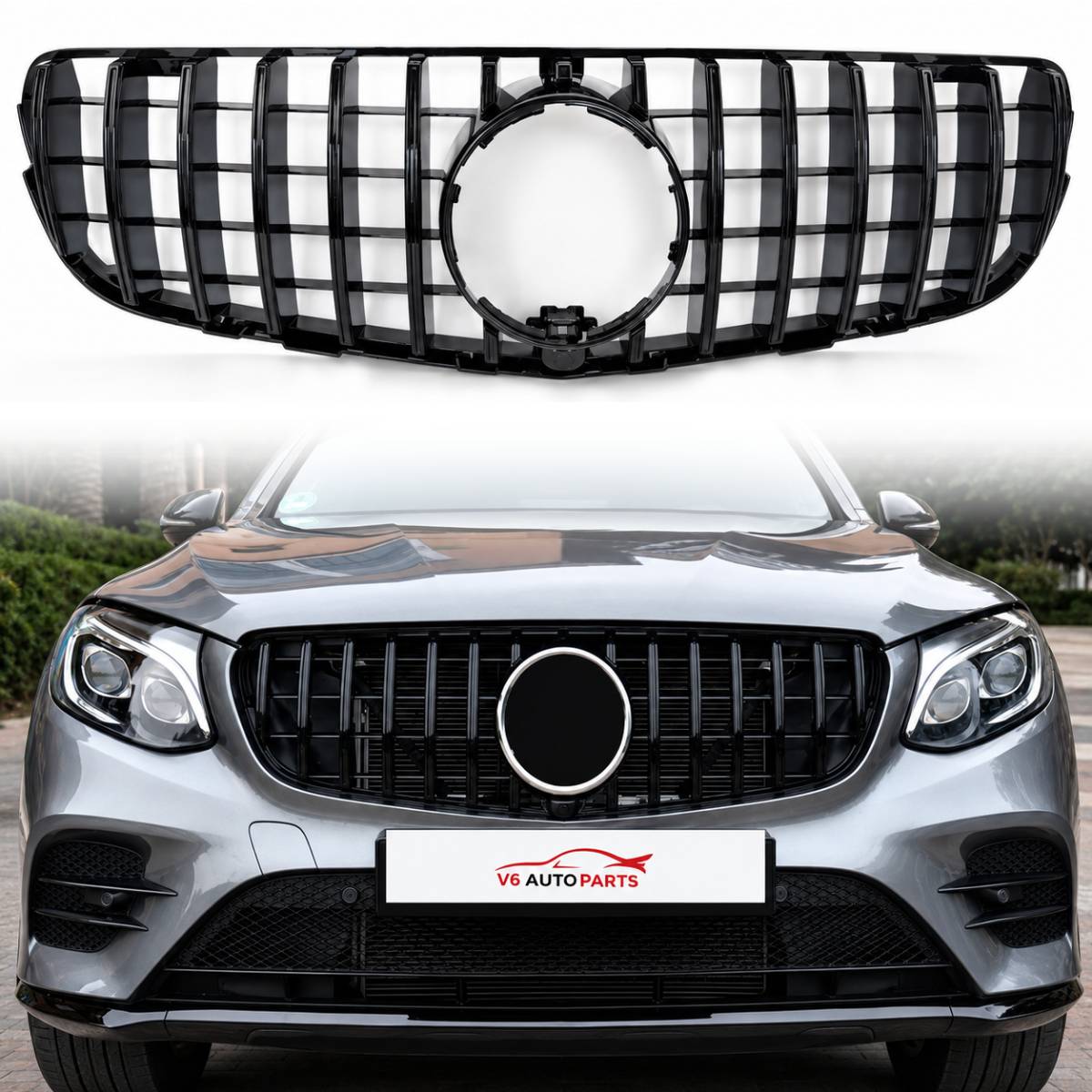 For Mercedes-Benz GLC-Class W253 (2015–2019) Front Bumper Panamericana AMG GT Grille – Fits GLC300
