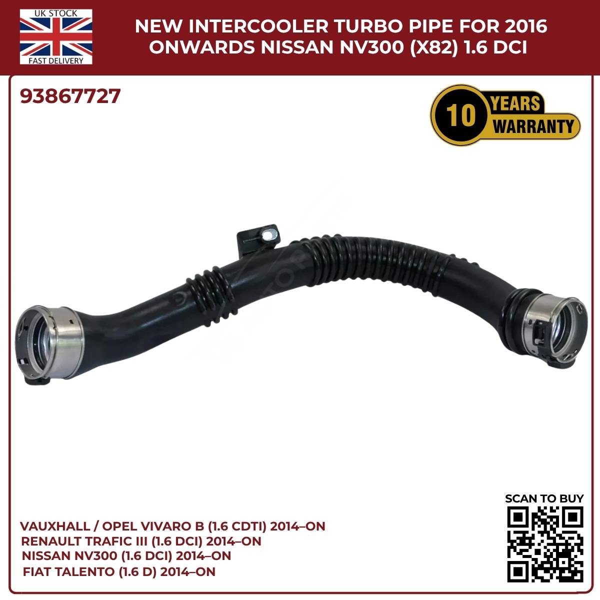 Turbo Boost Intercooler Hose Pipe – Vauxhall Vivaro B / Renault Trafic (2014–2025)
