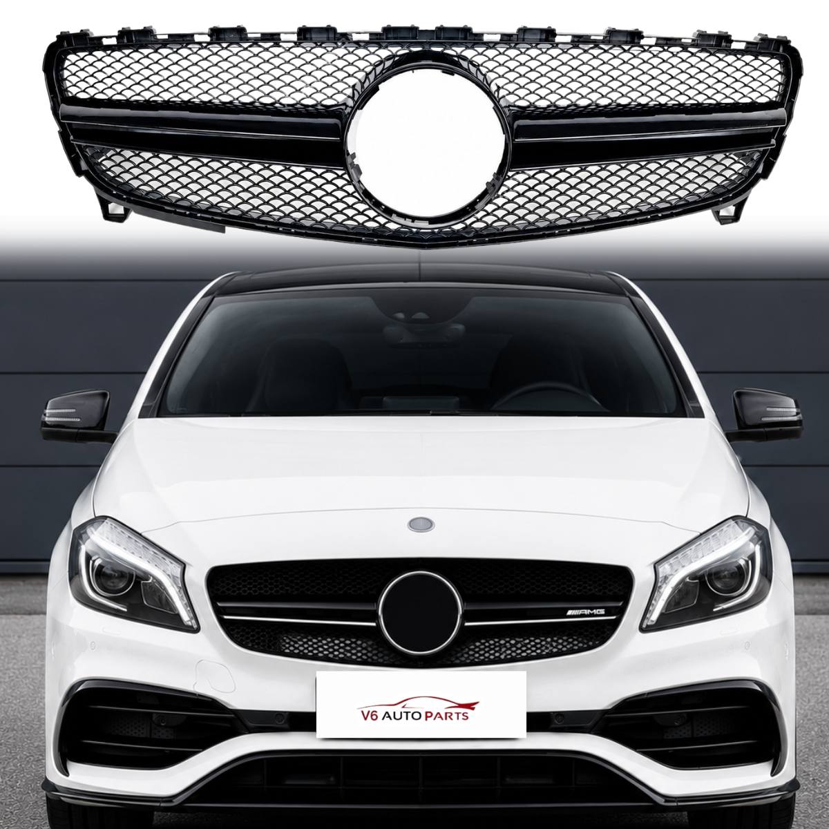 For Mercedes A-Class W176 A160 A220 A320 Replacement Front Radiator Black Grille AMG 2015-18