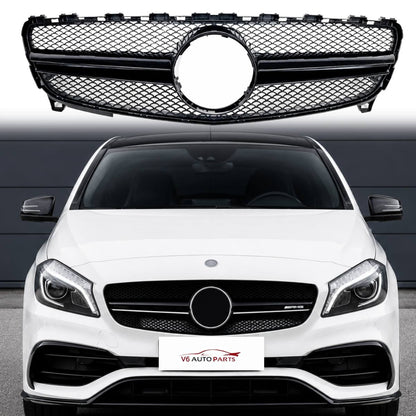 For Mercedes A-Class W176 A160 A220 A320 Replacement Front Radiator Black Grille AMG 2015-18
