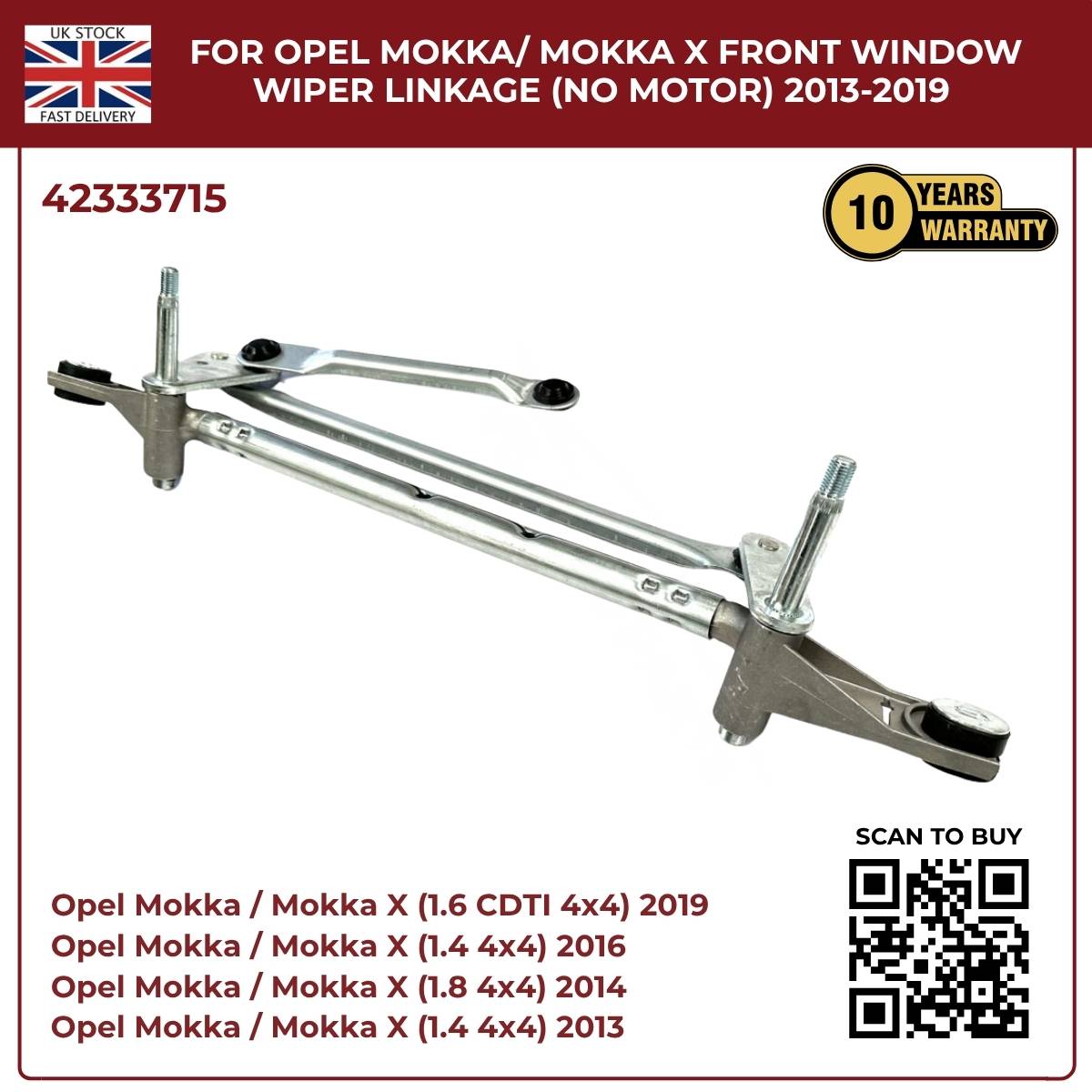 Front Windscreen Wiper Linkage For Opel Mokka / Mokka X 2013 - 2019 RHD 42333715