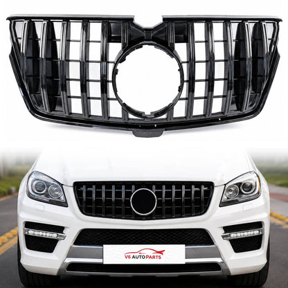 For Mercedes-Benz GL-Class X164 Front Bumper GT Panamericana Grille – Gloss Black (2009–2013)