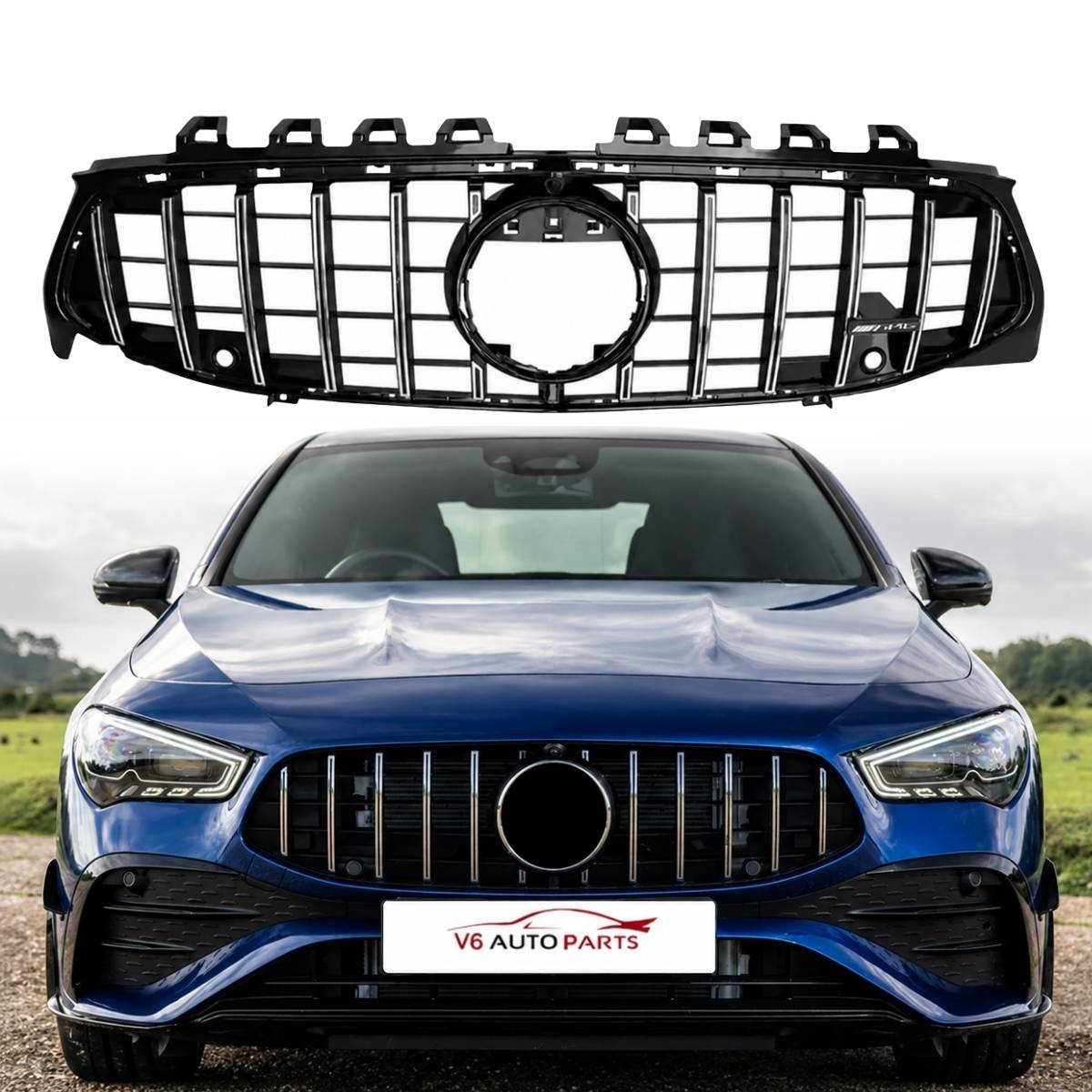 Mercedes‑Benz CLA‑Class X118 (2019–2023 Facelift) – GT Front Radiator Grille Chrome Upgrade for CLA200d