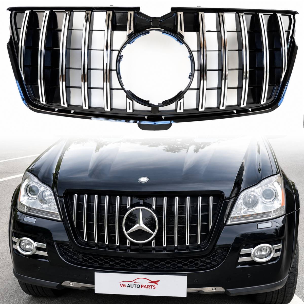 For Mercedes-Benz GL-Class X164 GT Front Bumper Chrome Grille (2009–2013 GL320 GL350 GL450 GL500)