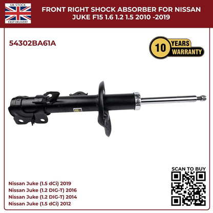 Front Right Shock Absorber – Nissan Juke F15 1.2 / 1.5 / 1.6 (2010–2019) OEM 54302BA61A