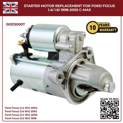 Starter Motor Ford Focus 1.4i / 1.6i 1998–2005, C-Max – Ref 003130007
