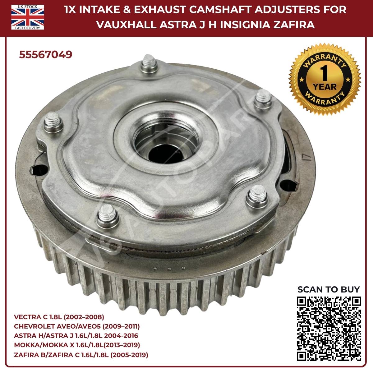 Camshaft Gear & Timing Adjuster 55567049 for Vauxhall Vectra C 1.8 (2002–2008)