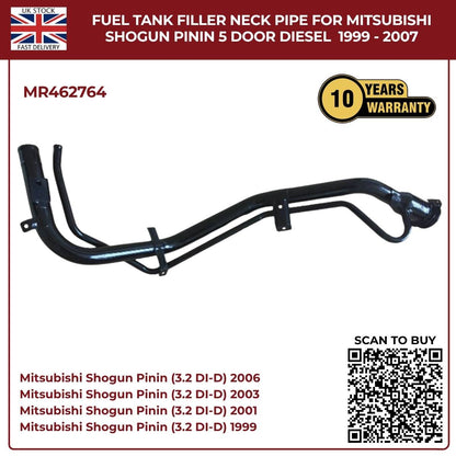 Fuel Tank Filler Neck Pipe for Mitsubishi Shogun Pinin 5‑Door 1999–2007 Diesel