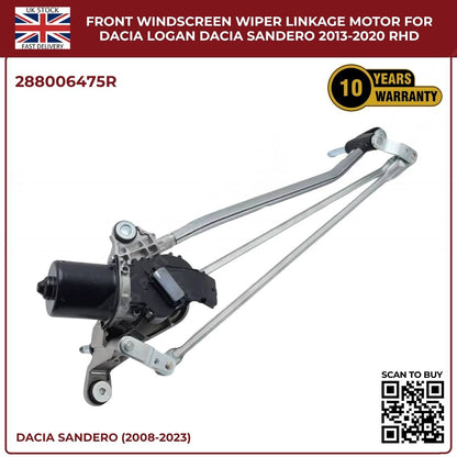 Front Windscreen Wiper Linkage + Motor – Dacia Sandero / Logan (2013–2020) – OE Quality Replacement